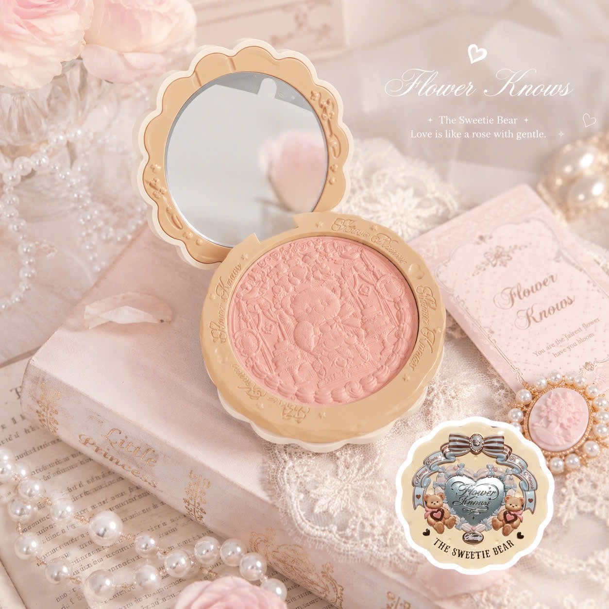 Phấn má hồng Gấu Ngọt Flower Knows The Sweetie Bear - Ảnh 3