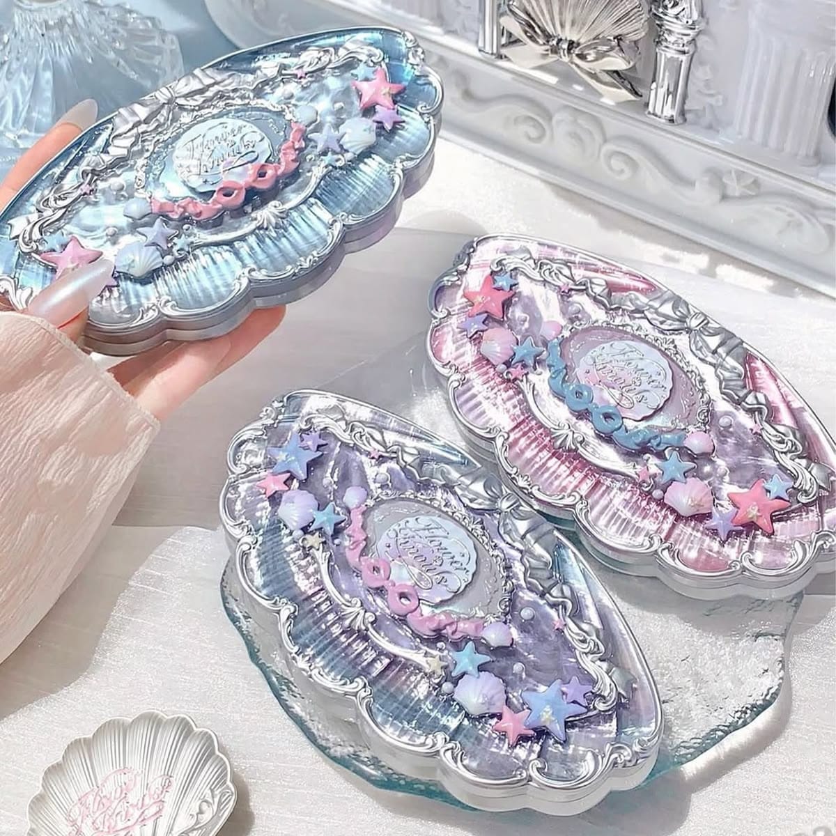Bảng phấn mắt 6 màu vỏ sò ngọc trai Shell’s Jewel Flower Knows - Ảnh 5
