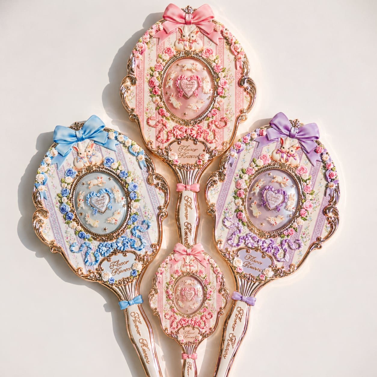 Gương cầm tay bộ sưu tập Thỏ Bunny Garden Flower Knows - Ảnh 8