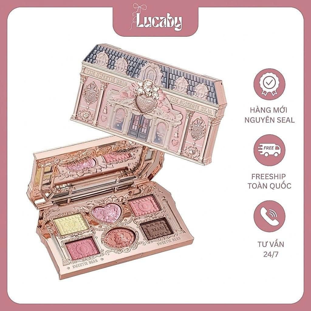 Bảng phấn mắt Gấu Nhỏ The Sweetie Bear Flower Knows 6 màu