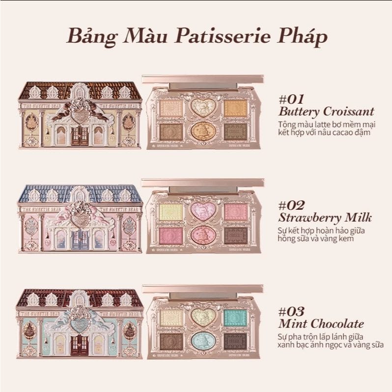 Bảng phấn mắt Gấu Nhỏ The Sweetie Bear Flower Knows 6 màu - Ảnh 3